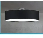 Deckenleuchte mit Stoff Lampenschirm Schwarz 60cm Textil Deckenlampe...