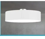 Deckenleuchte mit Stoff Lampenschirm Wei&szlig; 60cm Textil Deckenlampe Stoffschirm -
