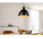 Industrial Pendelleuchte einflammig Metall Schwarz Gold f&uuml;r Esstisch &...