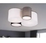 Ausgefallene LED Deckenleuchte 4x Stoffschirm, Wohnzimmer & Schlafzimmerlampe