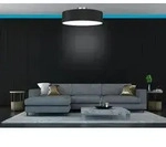 Deckenleuchte mit Stoff Lampenschirm Schwarz 40cm Textil Deckenlampe...