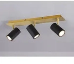LED Deckenstrahler 3-flammig Spots schwenkbar Schwarz-Gold Flurlampe Treppenhaus