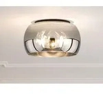 LED Deckenleuchte 3flammig rund Lampenschirm Rauchglas Industrial Style &Oslash; 40cm