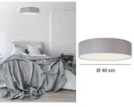 Runde LED Deckenleuchte &Oslash;40 mit grauem Stoffschirm - Lampenschirm Deckenlampen