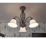 Rustikale LED Deckenleuchte 3flammig dimmbar, Landhausstil in Rostoptik mit Glas