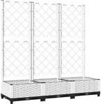 vidaXL Garten-Pflanzgef&auml;&szlig; mit Spalier Wei&szlig; 120 x 40 x 121,5 cm PP - Wei&szlig;