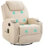 HOMCOM Massagesessel Fernsehsessel Relaxsessel TV Sessel 5 Massage-Modi Creme - Beige