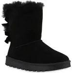 VAN HILL Damen Winter Boots Christine Stiefeletten Gef&uuml;ttert mit Schleifen - Schwarz