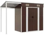 vidaXL Gartenhaus mit Schleppdach Braun 277x107x181 cm Stahl - Braun