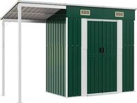 vidaXL Gartenhaus mit Schleppdach Gr&uuml;n 277x107x181 cm Stahl