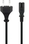 Anschlusskabel mit Eurostecker, 0,5 m, schwarz, (2*0,75 mm2) Eurostecker (Typ C, CEE
