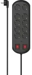 Hama Steckdosenleiste 10-fach, Schw., 2 m - Schwarz