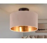 Kleine LED Deckenleuchte mit Samt Lampenschirm &Oslash; 30cm, Wohnzimmer &...
