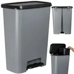 Curver Pedal-Abfalleimer 23+23L /Dunkelgrau/Schwarz - Grau/Schwarz