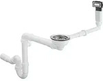 Hansgrohe D14-10 Manuelle Ab- und &Uuml;berlaufgarnitur f&uuml;r Einzelbecken Edelstahl