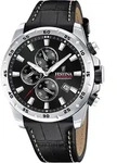Festina Herren Uhr Elegant Leder Armbanduhr schwarz UF20692/4 - Schwarz