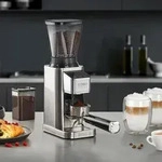 CASO BaristaChef Inox - elektrische Kaffeem&uuml;hle, Edelstahl-Kegelmahlwerk, mit