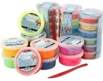 Foam Clay Modelliermasse Set gro&szlig; mit Glitzer und Metallic Farben -