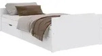 vidaXL Massivholzbett mit Schubladen Wei&szlig; Kiefer 90x200 cm - Wei&szlig;