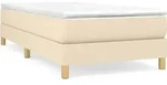 vidaXL Boxspringbettgestell Creme 100x200 cm Stoff - Creme