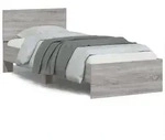 vidaXL Bettgestell mit Kopfteil Grau Sonoma 90x200 cm Holzwerkstoff - Grau