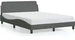vidaXL Bettgestell "Dover" Dunkelgrau 140x200 cm Stoff - Grau