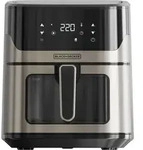 Black & Decker BXAF6500E Hei&szlig;luftfritteuse 6,5L edelstahl/schwarz - Schwarz/Grau