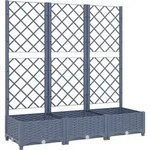 vidaXL Pflanzk&uuml;bel mit Spalier Blaugrau 120x40x121,5 cm PP - Grau