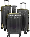 Hartschalen-Kofferset Trolleyset 3 teilig Daytona Anthrazit - Grau/Schwarz