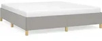 vidaXL Boxspringbettgestell Hellgrau 180x200 cm Stoff - Grau