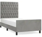 vidaXL Bettgestell ohne Matratze Hellgrau 100x200 cm Samt - Grau