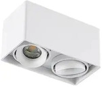 Arcchio Downlight Kubika, 19 cm, wei&szlig;, 2-flg., Metall - Wei&szlig;