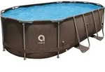 Ovaler Stahl-Super-Rattanpool 427 x 275 x 100 cm - Braun