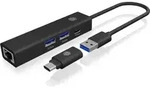 ICY BOX IB-HUB1439-LAN, USB 3.2 Gen 1 HUB und LAN Adapter, Type-A+C zu 2x USB-A & 1x