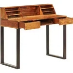 vidaXL Schreibtisch 110 x 50 x 94 cm Massivholz Akazie und Stahl - Braun