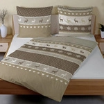 Casatex Bettw&auml;sche Garmisch" braun-grau 1x 155x220 cm + 1x 80x80 cm" -...