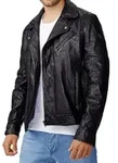 Tazzio Herren Jacke Lederjacke Biker Echtleder 19708 Schwarz XL - Schwarz - XL