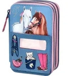Depesche 3-Fach Federtasche Miss Melody MY LITTLE FARM blau-rosa - Blau