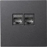 Netzwerk-Dose McPower Shallow CAT6A UP anthrazit vollgeschirmt - Grau