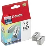 Canon BCI-15BK Tinte Schwarz (Doppelpack), Schwarz, Tinte auf Pigmentbasis, 2