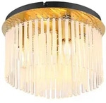 Globo Lighting Deckenleuchte Metall goldfarben matt, schwarz, Glasst&auml;be opal, klar