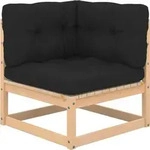 vidaXL 3-tlg. Garten-Lounge-Set mit Kissen Massivholz Kiefer - Grau