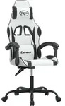vidaXL Gaming-Stuhl Drehbar Wei&szlig; und Schwarz Kunstleder - Schwarz