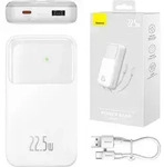 Baseus Comet Serie Powerbank 20000mAh, 22.5W, Wei&szlig;, mit LED-Display und USB-A/USB-C