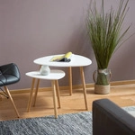 Relaxdays Satztisch 2er Set, platzsparende Beistelltische im nordischen Design,