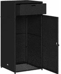 vidaXL Gartenschrank Schwarz 55x55x111 cm Poly Rattan - Schwarz