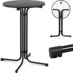 Tisch, rund, hoch, klappbarer Stehtisch, Durchmesser 70 cm, H&ouml;he 110 cm, schwarz -