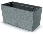 nabbi Blumentopf aus Kunststoff DFC400 39,5 cm - grauer Beton - Silber