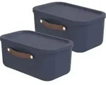 Rotho 2er-Set Aufbewahrungsbox 12 L Maloja - Kunststoffbox mit Deckel -...