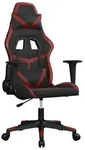 vidaXL Gaming-Stuhl mit Massagefunktion Schwarz und Weinrot Kunstleder - Rot